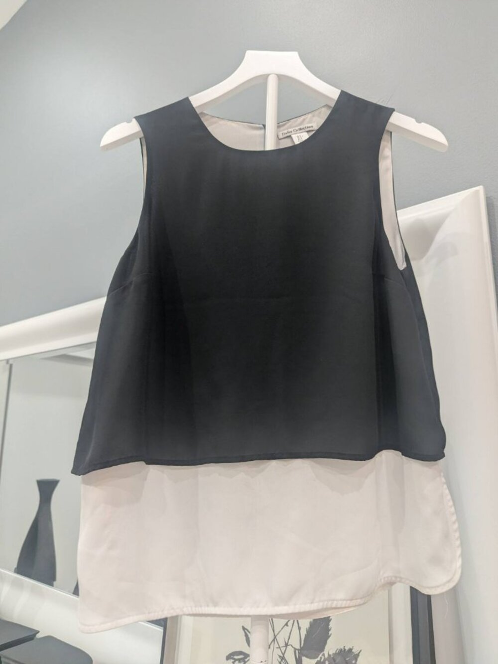 Dalia Collection Black & White Print Blouse | Women's Size Small (S)